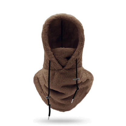 Thermal Sherpa Fleece Hood Ski Mask Winter Balaclava for Cold Weather Clearance Windproof Adjustable Warm Hood Cover Hats Scarf